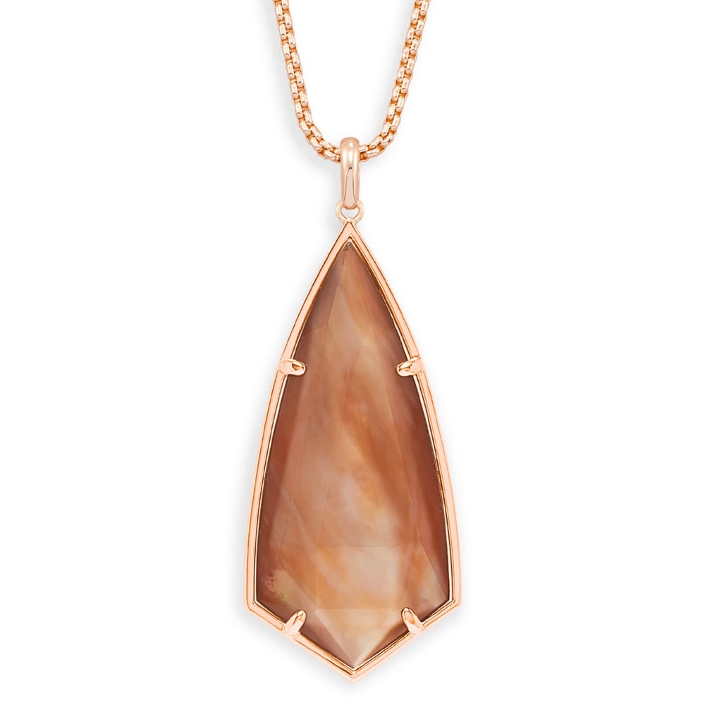 Carole Long Pendant Necklace In Rose Gold